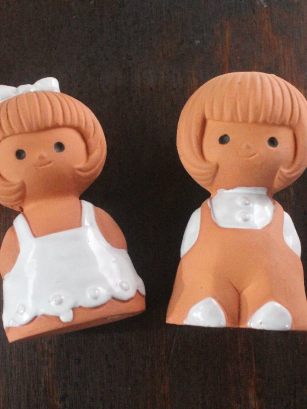 Vintage Holt Howard Terracotta Girl and Boy Salt and Pepper Shakers